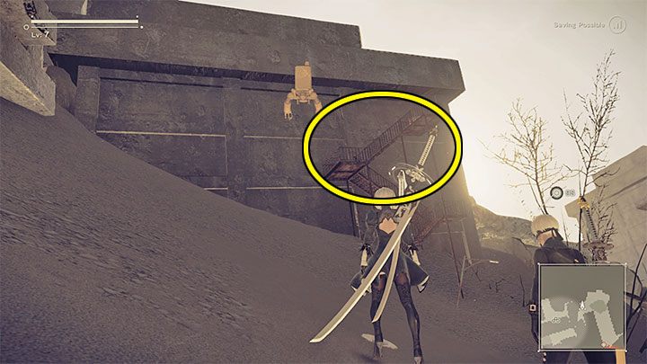 Nowa lokacja ma bardziej liniowy charakter i zakłada przemieszczanie się pomiędzy zasypanymi budynkami - NieR Automata: 3 Rozdział, Route A - solucja, opis przejścia - NieR Automata - poradnik do gry