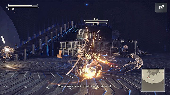 Eve jest w stanie reagować na Wasz plan walki - NieR Automata: 5 Rozdział, Route A - solucja, opis przejścia - NieR Automata - poradnik do gry