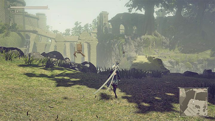 Waszym ostatecznym celem podróży jest zamek, który znajduje się po drugiej stronie lasu - NieR Automata: 6 Rozdział, Route A - solucja, opis przejścia - NieR Automata - poradnik do gry