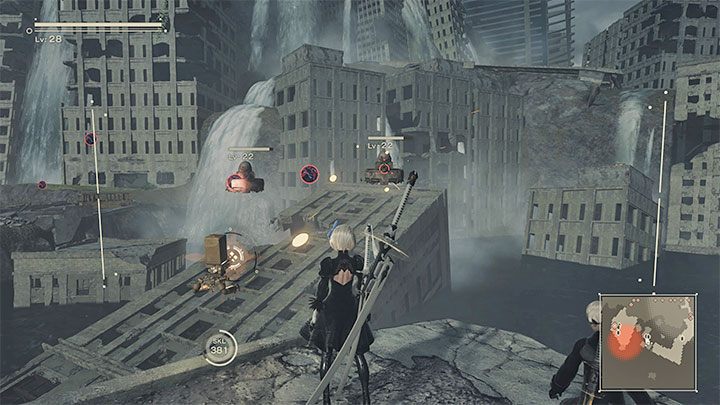 Musicie sukcesywnie kierować się w stronę nabrzeża wskazywanego przez kolejny znacznik celu misji - NieR Automata: 7 Rozdział, Route A - solucja, opis przejścia - NieR Automata - poradnik do gry
