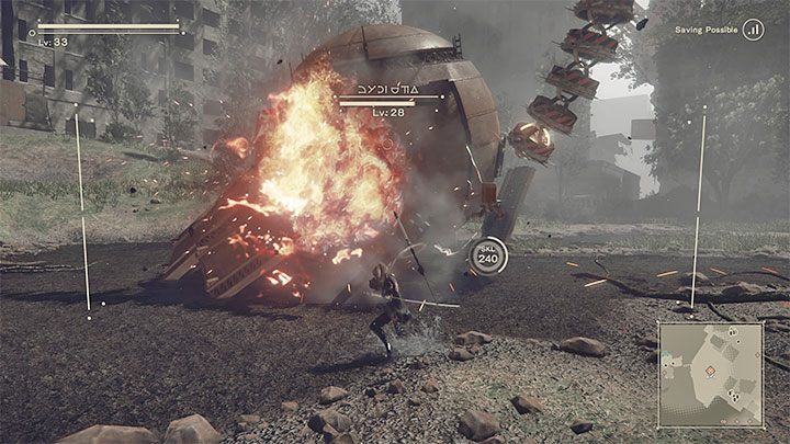 Na atakowanie pająka w zwarciu decydujcie się jedynie jeśli został ogłuszony, dzięki czemu przez krótki czas będzie bezbronny - NieR Automata: 10 Rozdział, Zakończenie A, Route A - solucja, opis przejścia - NieR Automata - poradnik do gry