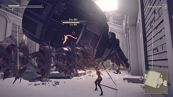 Starcie z tym bossem rozpoczniecie w pomieszczeniu biblioteki - NieR Automata: 17 Rozdział, 9S i A2 - Route C, D - solucja, opis przejścia - NieR Automata - poradnik do gry