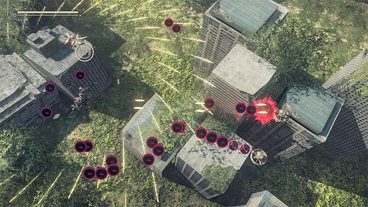 Rozdział 2 rozpoczniecie w podobnych okolicznościach do prologu kampanii - musicie używać stroju Flight Suit oraz zajmować się eliminowaniem wrogów w trakcie lotu - NieR Automata: 2 Rozdział, Route A - solucja, opis przejścia - NieR Automata - poradnik do gry