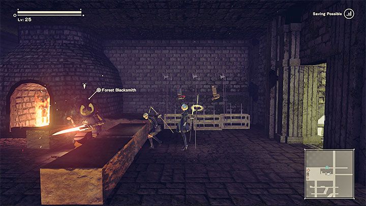 Forest Blacksmith Masamune przebywa w kryjówce na terenie zamku - NieR Automata: Lista handlarzy - NieR Automata - poradnik do gry