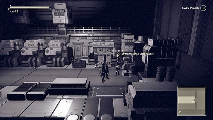 Maintenance Shop Owner to handlarz, który pojawia się w Bunkrze dopiero po awansowaniu do ścieżki Route B - NieR Automata: Lista handlarzy - NieR Automata - poradnik do gry