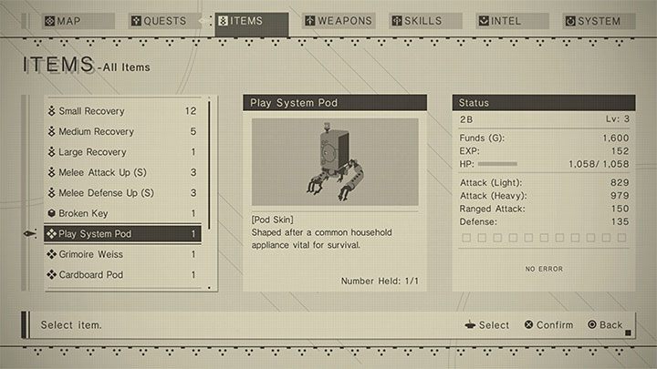 Skórki podów (Pod Skin) - pozwalają one na zmianę malowania poda - NieR Automata: Wygląd postaci - jak zmienić? - NieR Automata - poradnik do gry