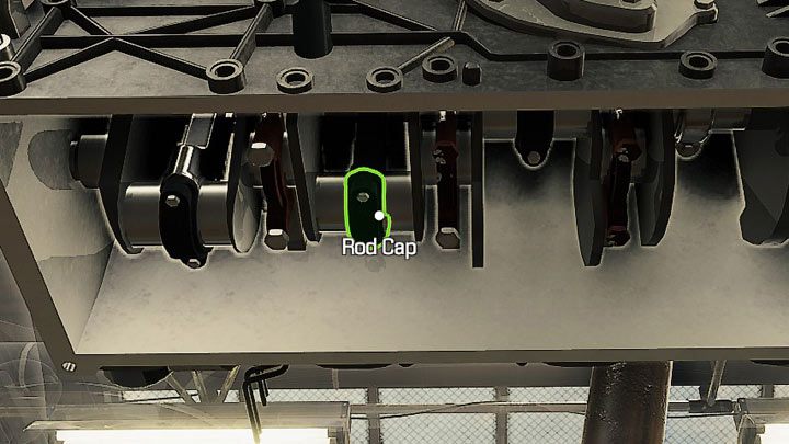 Innym trudnym do zlokalizowania elementem do wymiany mogą być podpory stopy (rod cap) oraz podpory łożyska wału korbowego (crankshaft bearing cap), które znajdują się u dołu silnika i są widoczne po odkręceniu miski olejowej (oil pan) - Niewykryta część - co robić, jak znaleźć? - Car Mechanic Simulator 2021 - poradnik do gry