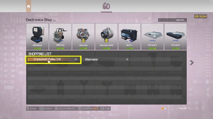 Затем вы выбираете деталь для покупки - Car Mechanic Simulator 2021: Замена деталей - Руководство по игре Car Mechanic Simulator 2021