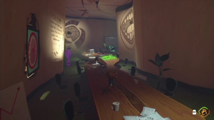Aby dostać się dalej potrzebujecie otworzyć kolejny zamek błyskawiczny, którzy znajduje się na ścianie pokrytej tkanką - Psychonauts 2: Lobotos Labryinth - solucja, opis przejścia - Psychonauts 2 - poradnik do gry