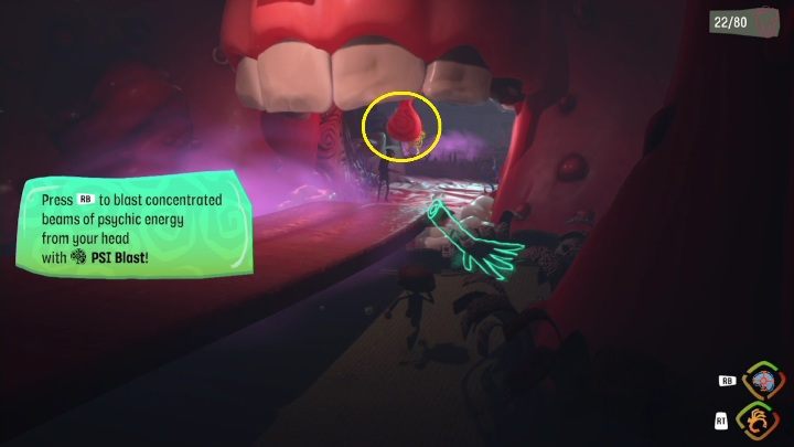 Idąc dalej zobaczycie szczękę, która będzie stale się zamykać - Psychonauts 2: Lobotos Labryinth - solucja, opis przejścia - Psychonauts 2 - poradnik do gry