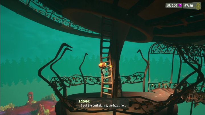 Na ostatniej prostej musicie jedynie wbiec na drewniany most, a potem dostać się po drewnianej drabinie - Psychonauts 2: Lobotos Labryinth - solucja, opis przejścia - Psychonauts 2 - poradnik do gry