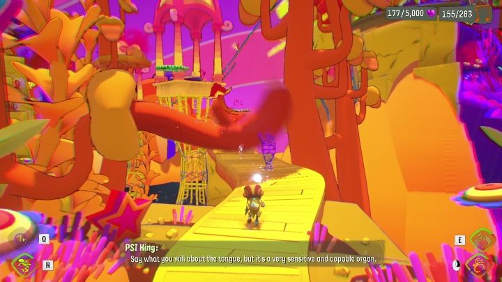 Idąc dalej traficie na przeszkodę w postaci szybko poruszających się języków - Psychonauts 2: PSI Kings Sensorium - solucja, opis przejścia - Psychonauts 2 - poradnik do gry