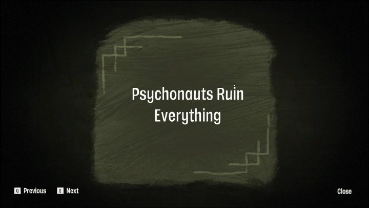 Aby dostać się do tego sekretu musicie wskoczyć na myśli i dostać się na osobną platformę - Psychonauts 2: Memory Vaults, Lobotos Labryinth - gdzie znaleźć? - Psychonauts 2 - poradnik do gry