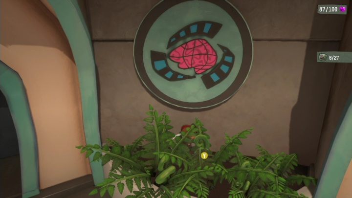 Tę kartę znajdziecie w doniczce, pomiędzy dwoma automatycznie otwierającymi się drzwiami - Psychonauts 2: PSI Challenge Card, The Motherlobe - gdzie znaleźć? - Psychonauts 2 - poradnik do gry