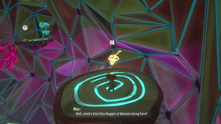 Aby dostać się do tego sekretu musicie doskoczyć po myślach do DISGUST, a następnie zeskoczyć na platformę poniżej - Psychonauts 2: Nuggets of Wisdom, Hollis Classroom - gdzie znaleźć? - Psychonauts 2 - poradnik do gry