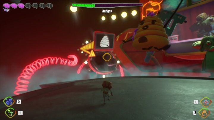 Zanim wrogowie zaczną atakować, złapcie miód i wrzućcie go w odpowiednie miejsce - Psychonauts 2: Judges boss - jak pokonać? - Psychonauts 2 - poradnik do gry