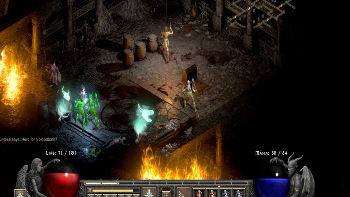 W samych lochach znajdziecie sporo beczek i sarkofagów, kilkoro mocniejszych wrogów wielu ras - Diablo 2 Resurrected: Zapomniana Wieża - solucja, opis przejścia - Diablo 2 Resurrected - poradnik do gry