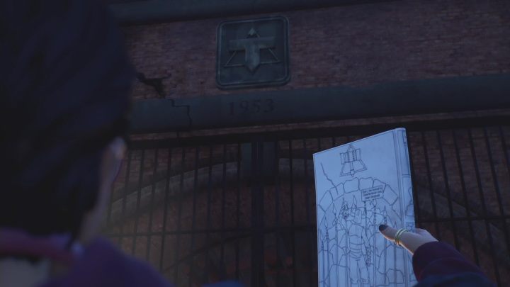 Gdy Alex zbliży się do kraty, zobaczy podobieństwo do pierwszej strony komiksu - Life is Strange True Colors: Poszukiwanie Ethana - solucja, opis przejścia - Life is Strange True Colors - poradnik do gry