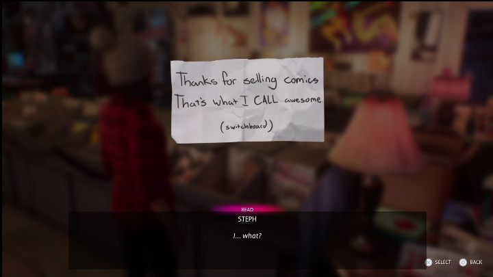 5 wskazówkę odkryjecie wśród winylowych płyt, zaraz obok działu Rap - Life is Strange True Colors Wavelengths: Zima - solucja, opis przejścia - Life is Strange True Colors - poradnik do gry