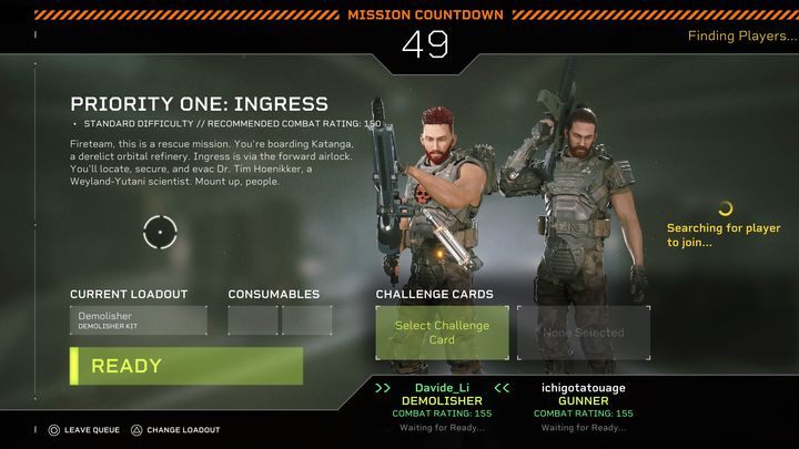 Gdy już wybierzecie wszystkie ustawienia, znajdziecie się w przygotowaniach do misji - Aliens Fireteam Elite: Przygotowanie do misji - Aliens Fireteam Elite - poradnik do gry