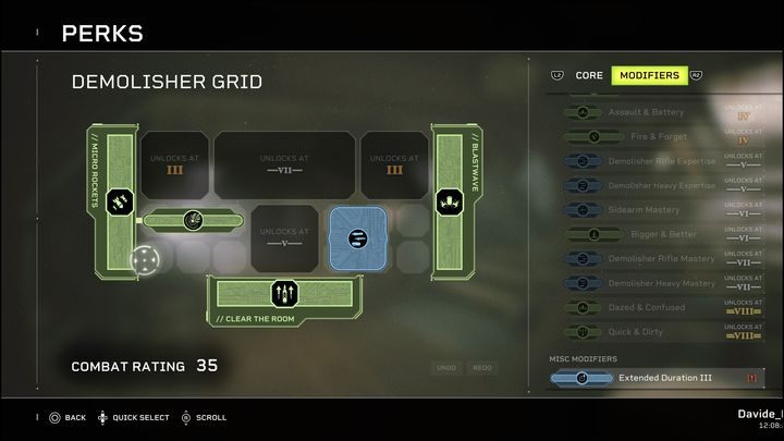 Każdy z perków zajmuje trochę miejsca w ekwipunku na perki - Aliens Fireteam Elite: Perki - Aliens Fireteam Elite - poradnik do gry
