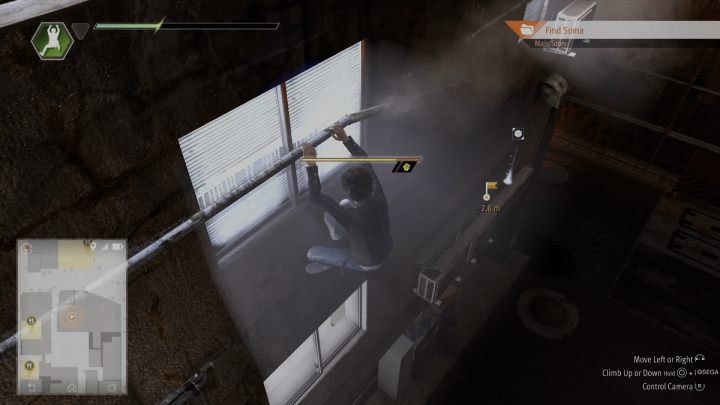 Po wyjściu przez okno użyjcie rur, aby przejść w prawo, a następnie zeskoczcie w dół - Lost Judgment: Chapter 12 To Nourish a Viper - solucja, opis przejścia - Lost Judgment - poradnik do gry