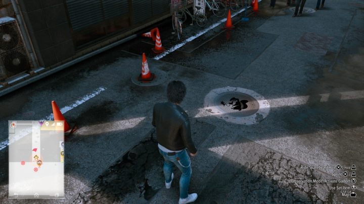 51 obrazek zlokalizowany jest na studzience kanalizacyjnej na Tenkaichi Street - Lost Judgment: Squirrel search Showa Street - wszystkie wiewiórki, mapa - Lost Judgment - poradnik do gry