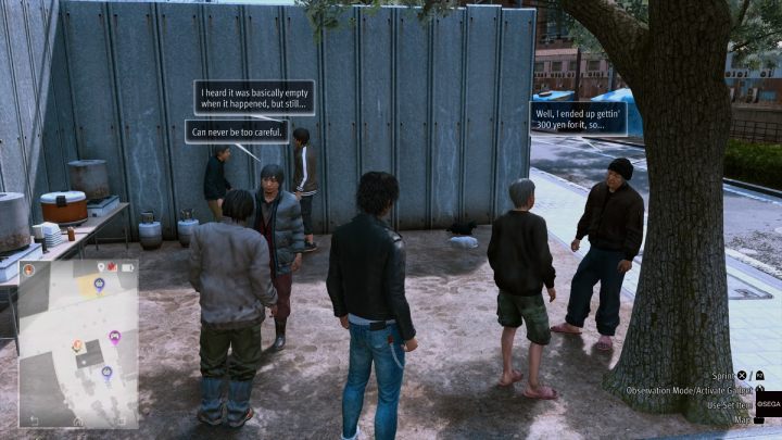 Wróćcie do obozu bezdomnych i przysłuchajcie się rozmowie 2 mężczyzn - Lost Judgment: Where the Kappa Roam - solucja, opis przejścia - Lost Judgment - poradnik do gry
