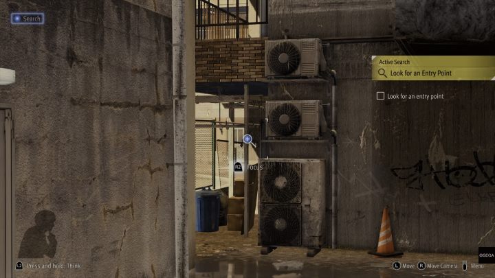 Zbadajcie klimatyzację i wejdźcie po niej na 1 piętro budynku - Lost Judgment: Chapter 4 Red Knife - solucja, opis przejścia - Lost Judgment - poradnik do gry