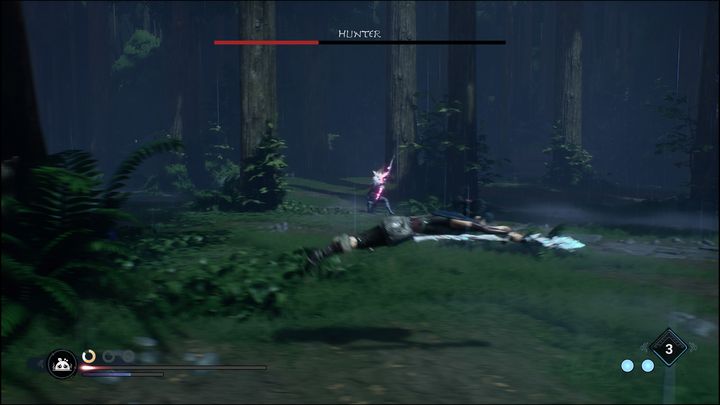 Hunter może również wylądować na ziemi, przyjmując pozycję strzelecką - Kena Bridge of Spirits: Hunter - boss, jak pokonać? - Kena Bridge of Spirits - poradnik do gry