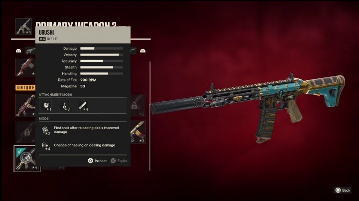 Cechy specjalne: Urushi to karabin, który od startu posiada takie modyfikacje jak - Far Cry 6: Najlepsze bronie - lista - Far Cry 6 - poradnik do gry