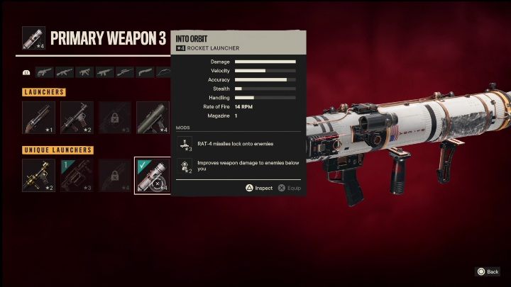 Cechy specjalne: Na orbitę to wyrzutnia, która od startu posiada takie modyfikacje jak - Far Cry 6: Najlepsze bronie - lista - Far Cry 6 - poradnik do gry