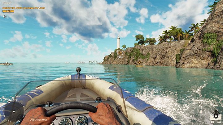 Najważniejsza w kontekście zaliczenia tej misji jest środkowa paczka - znacznik celu misji doprowadzi Was do latarni morskiej - Far Cry 6: Skrytka (Dead Drop) - solucja, opis przejścia - Far Cry 6 - poradnik do gry