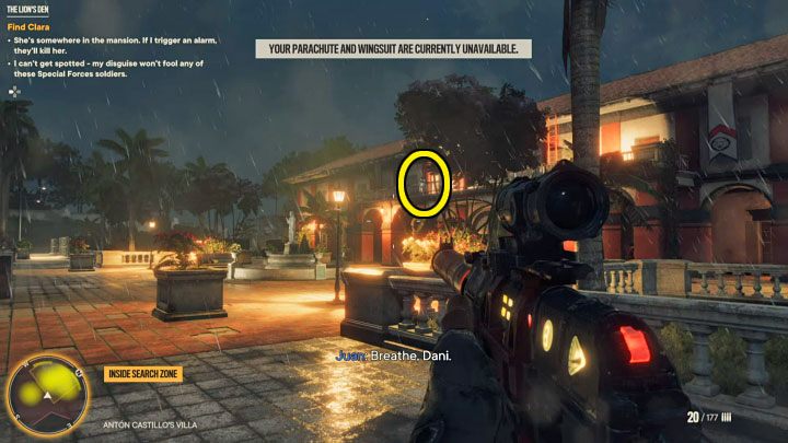 Waszym celem podróży jest boczny lewy obszar posiadłości z powyższego obrazka - Far Cry 6: W jaskini lwa (The Lions Den) - solucja, opis przejścia - Far Cry 6 - poradnik do gry