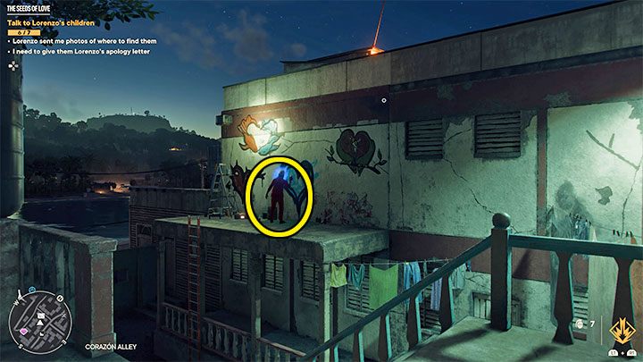 Xiomara będzie zajęta malowaniem graffiti na jednej ze ścian i pokazuje ją powyższy obrazek - Far Cry 6: Owoce miłości (The Seeds of Love) - solucja, opis przejścia - Far Cry 6 - poradnik do gry