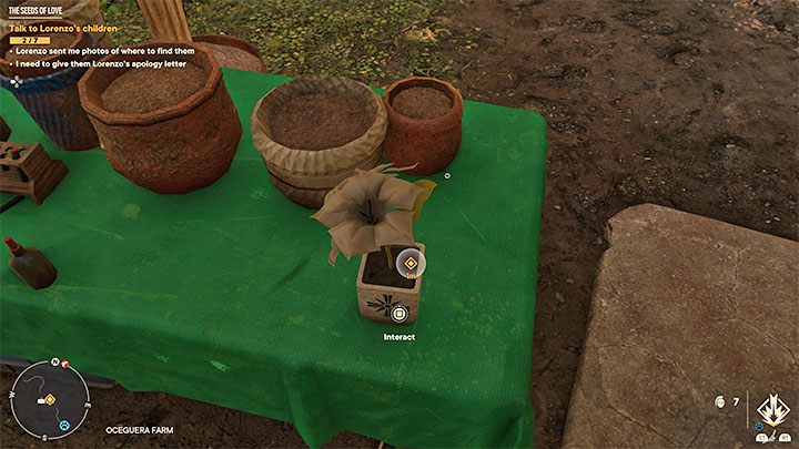 Zainteresujcie się małą doniczką z kwiatem na jednym ze stołów - Far Cry 6: Owoce miłości (The Seeds of Love) - solucja, opis przejścia - Far Cry 6 - poradnik do gry