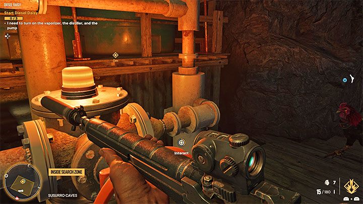 Cel misji jest bardzo prosty, gdyż gra oznacza ikonami 3 elementy urządzenia, z którymi trzeba wejść w interakcję - Far Cry 6: Dieslowa Daisy (Diesel Daisy) - solucja, opis przejścia - Far Cry 6 - poradnik do gry