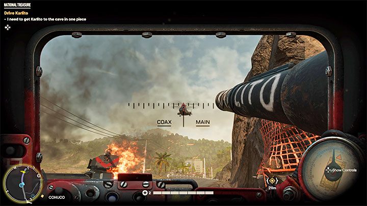 Waszym zadaniem jest zaliczenie dłuższego przejazdu czołgiem Karlito, w trakcie którego będziecie nękani przez siły wroga - Far Cry 6: Skarb narodu (National Treasure) - solucja, opis przejścia - Far Cry 6 - poradnik do gry