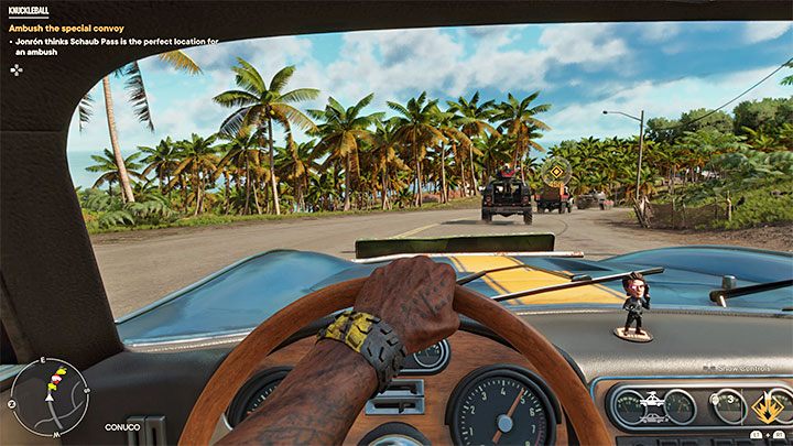 Konwój teoretycznie możecie spróbować zaatakować gdy jeździ on po okolicy, ale byłoby to bardzo ryzykowne, bo w jego skład wchodzi czołg - Far Cry 6: Knuckleball - solucja, opis przejścia - Far Cry 6 - poradnik do gry