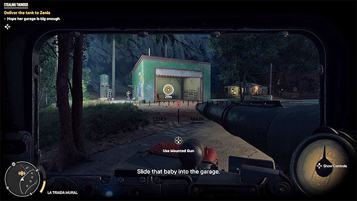 Po tym jak usiądziecie w kabinie czołgu rozpocznijcie od razu przejazd w stronę miejsca, w którym rozpoczynaliście misję - Far Cry 6: Rycząca kradzież (Stealing Thunder) - solucja, opis przejścia - Far Cry 6 - poradnik do gry