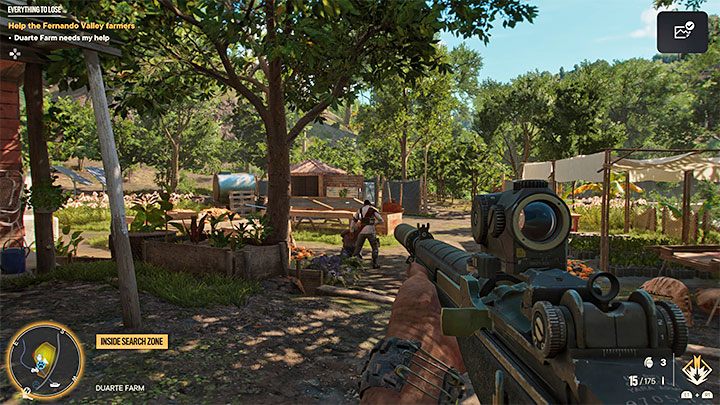 Na farmie z punktu 4 na mapie (Duarte Farm) znajdziecie wieśniaka przetrzymywanego przez żołnierza - Far Cry 6: Wszystko do stracenia (Everything to Lose) - solucja, opis przejścia - Far Cry 6 - poradnik do gry