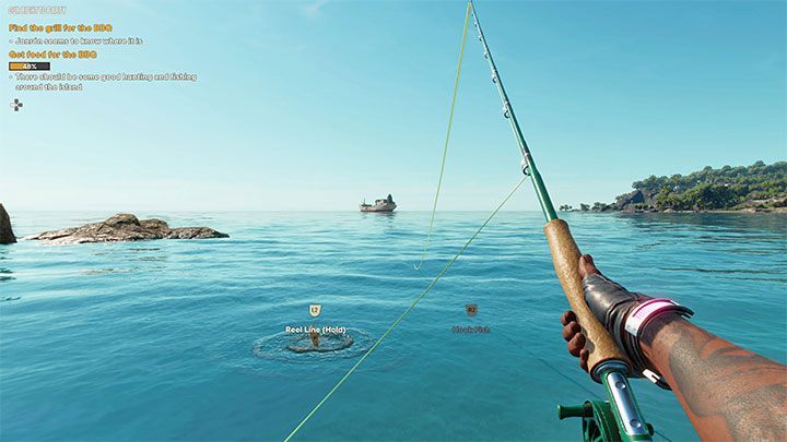 3) Jeśli nie macie nic przeciwko łowieniu ryb, to na terenie wyspy możecie znaleźć łowisko i zacząć używac wędki - Far Cry 6: Prawo do imprezowania (Our Right to Party) - solucja, opis przejścia - Far Cry 6 - poradnik do gry