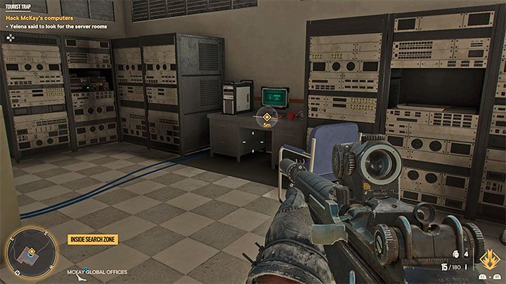 Do zhakowania są 2 komputery zlokalizowane w 2 serwerowniach na różnych piętrach budynku - Far Cry 6: Pułapka na turystów (Tourist Trap) - solucja, opis przejścia - Far Cry 6 - poradnik do gry