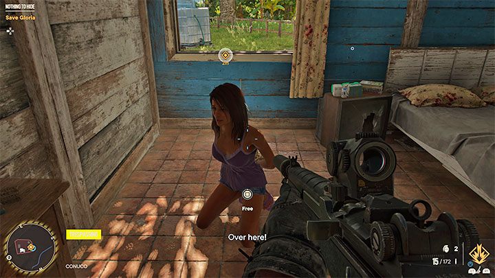 Więzioną Glorię znajdziecie w jednym z budynków na farmie - przytrzymajcie przycisk interakcji, by ją oswobodzić - Far Cry 6: Nic do ukrycia (Nothing to Hide) - solucja, opis przejścia - Far Cry 6 - poradnik do gry
