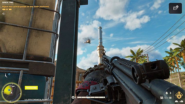 Spodziewajcie się tego, że podczas przeprowadzania sabotażu kolejnych paneli nad zakładem chemicznym pojawi się wrogi śmigłowiec - Far Cry 6: Precyzyjne uderzenie (Surgical Strike) - solucja, opis przejścia - Far Cry 6 - poradnik do gry