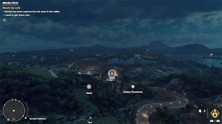 Kawiarnia Los Langostinos Cafe jest w niewielkiej odległości na południe od miejsca rozpoczęcia zadania - Far Cry 6: Skrzydło i modlitwa (Wing and a Prayer) - solucja, opis przejścia - Far Cry 6 - poradnik do gry