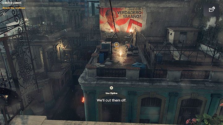 Niedługo po opuszczeniu kanałów zauważycie drabinę, z której trzeba skorzystać - Far Cry 6: La Noche De La Muerte - solucja, opis przejścia - Far Cry 6 - poradnik do gry