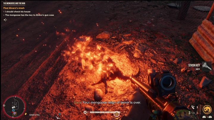 Po zabiciu zwierzęcia zabierzcie klucz, ten przyda się Wam do eksploracji mieszkania - Far Cry 6: Mangusta i człowiek - Wyprawy po skarby (Madrugada) - Far Cry 6 - poradnik do gry