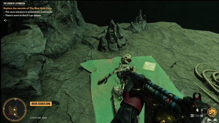 Natraficie na kościotrupa, który obok ma notatkę - Far Cry 6: Legenda o La Princesa - Wyprawy po skarby (Madrugada) - Far Cry 6 - poradnik do gry