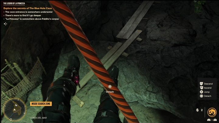 Wciągnijcie się na linie i doskoczcie na platformę skalną - Far Cry 6: Legenda o La Princesa - Wyprawy po skarby (Madrugada) - Far Cry 6 - poradnik do gry